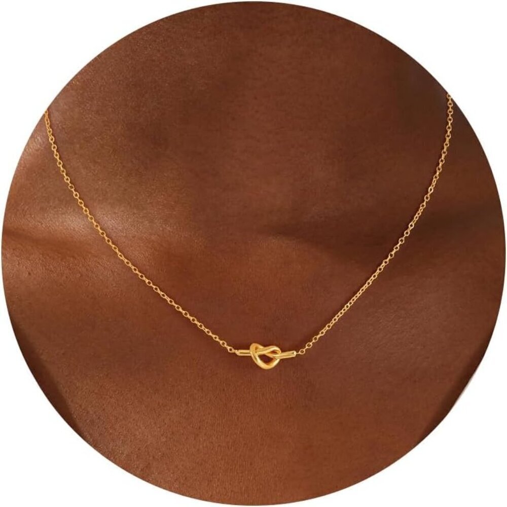 Gold Necklace Women 18K Gold Filled Heart Infinity Pendant Dainty Jewelry